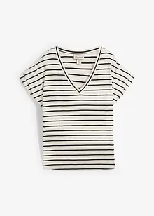 Stripete topp med volangermer, bonprix