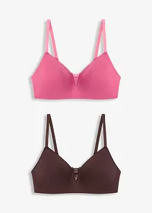 Padded-BH uten bøyle med bomull (2-pack), bonprix