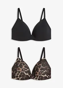 Vattert BH uten spiler med bomull (2-pack), bonprix