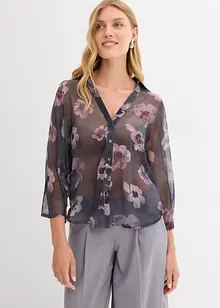 Oversized skjorte i luftig chiffon, bonprix