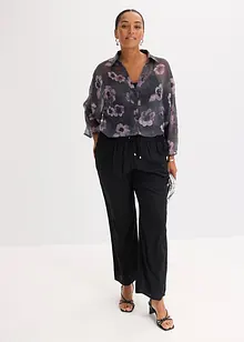 Oversized skjorte i luftig chiffon, bonprix
