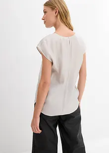 Kort bluse av sateng med glans, bonprix