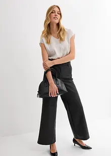 Kort bluse av sateng med glans, bonprix