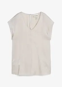 Kort bluse av sateng med glans, bonprix