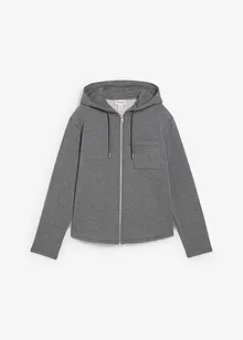 Sweatjakke med hette av myk scuba, bonprix