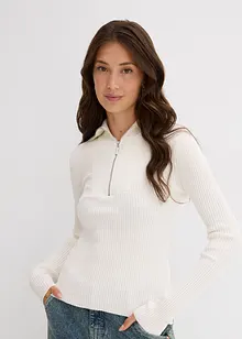 Ribbestrikket topp i myk viskosemiks, bonprix