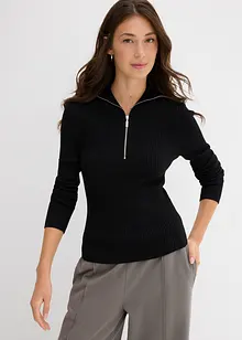 Ribbestrikket topp i myk viskosemiks, bonprix