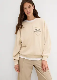 Oversized sweatshirt i myk bomullsmiks, bonprix