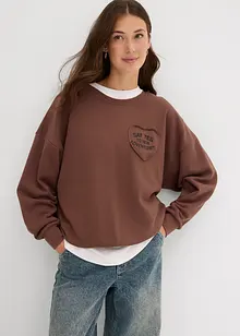 Oversized sweatshirt i myk bomullsmiks, bonprix