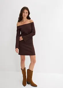 Off shoulder-kjole i strukturert krepp, bonprix
