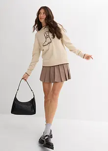 Finstrikket genser med lave skuldersømmer, bonprix