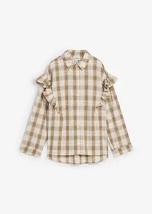 Skjortebluse med volanger, bonprix