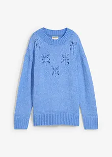Grovstrikket genser i myk garnmiks med ull, bonprix