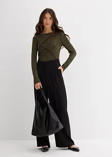 Langermet topp i myk viskosemiks, bonprix