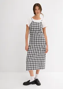 Flanellkjole med stropper av 100% bomull, bonprix