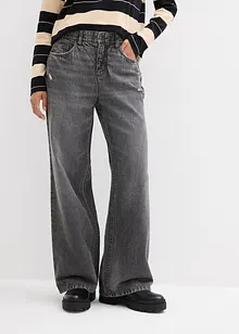 Wide Leg-jeans Mid Waist, Low Stretch, bonprix