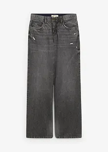 Wide Leg-jeans Mid Waist, Low Stretch, bonprix