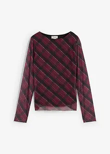 Langermet topp i fin mesh, bonprix