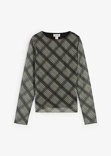 Langermet topp i fin mesh, bonprix