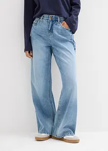 Wide Leg-jeans Mid Waist, Low Stretch, bonprix