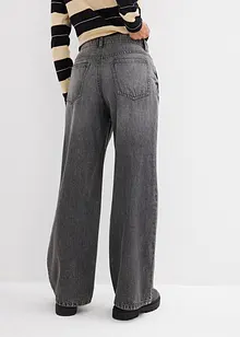 Wide Leg-jeans Mid Waist, Low Stretch, bonprix