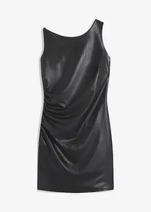 Off shoulder-minikjole i imitert skinn, bonprix