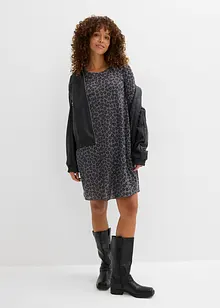 Kort trikotkjole i strikket look, bonprix