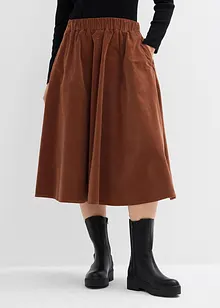 Skjørt i kordfløyel i bomullsmiks, bonprix