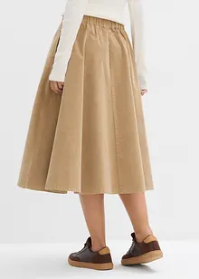 Skjørt i kordfløyel i bomullsmiks, bonprix