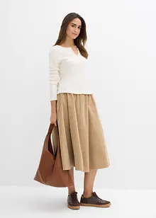 Skjørt i kordfløyel i bomullsmiks, bonprix