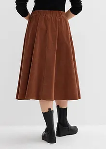 Skjørt i kordfløyel i bomullsmiks, bonprix