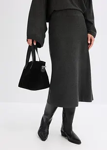 Strikket skjørt i utskrådd modell, bonprix