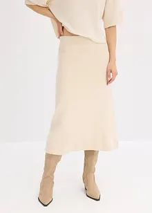 Strikket skjørt i utskrådd modell, bonprix