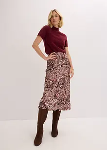 Satengskjørt med struktur, bonprix