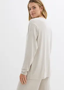 Lang sweatshirt i strikket look, bonprix