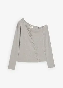 Ribbet, langermet topp, bonprix