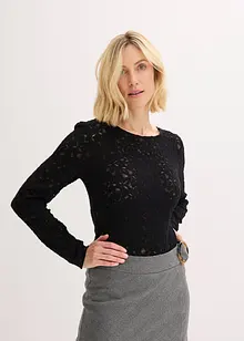 Blondetopp med lodden overflate, bonprix