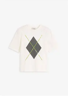 Kortermet topp med paljetter og print, bonprix