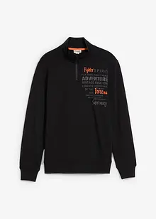 Sweatshirt i 100% økologisk bomull med kort glidelås, bonprix