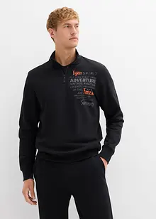 Sweatshirt i 100% økologisk bomull med kort glidelås, bonprix