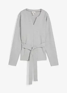 Langermet topp med bredt knytebelte, av viskosemiks, bonprix