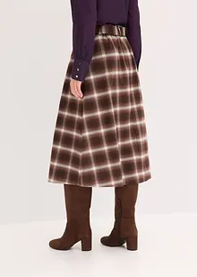 Foldeskjørt med belte og rutemønster (2-delt sett), bonprix