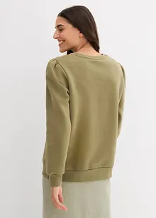 Sweatshirt i bomullsmiks med broderi, bonprix