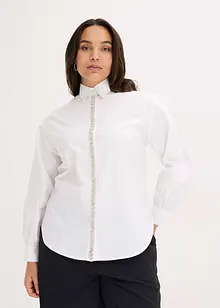 Bluse med strassapplikasjon, bonprix