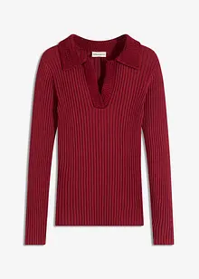 Genser i finstrikk med fin krage, bonprix