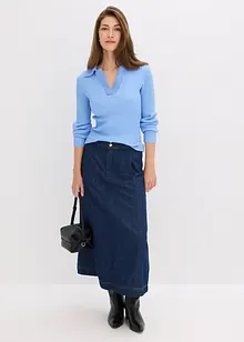 Genser i finstrikk med fin krage, bonprix