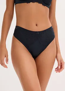 Stringtruse i materiale med glans og høy midje (2-pack), bonprix