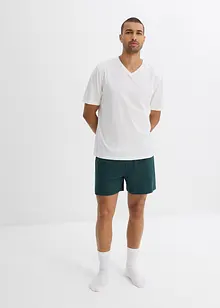 T-skjorte og 2 pyjamasunderdeler av økologisk bomull (3-delt sett), bonprix