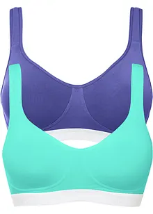 BH uten bøyle, med økologisk bomull (2-pack), bonprix