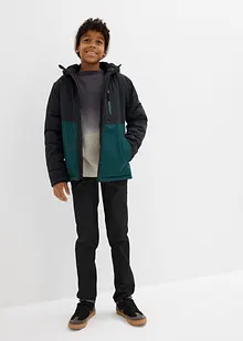 Vinterjakke i vanntett materiale med colorblocking effekt og hette, bonprix